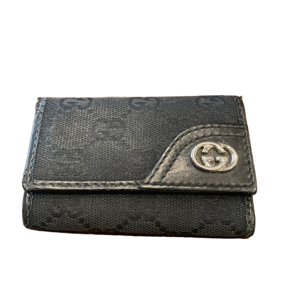 Gucci GG Leather/Canvas Britt Key Holder and Wallet set. Black/silver WLT2 - Picture 3 of 15